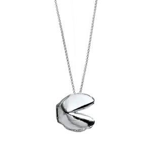 Silver Medium Fortune Cookie Locket