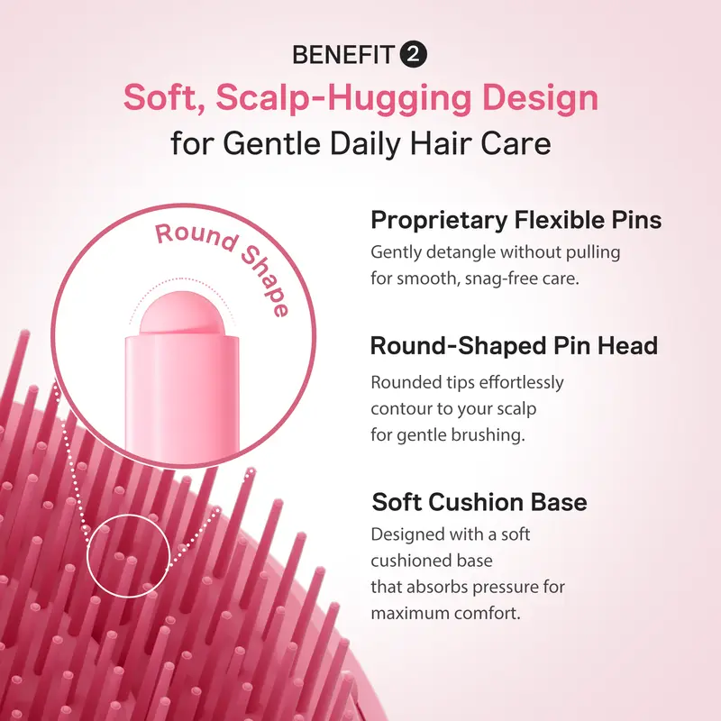 Soft scalp hugging brush design