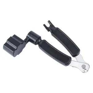 Black 3-in-1 Guitar String Changing Tool, Integrated Winder Cutter Bridge Pin Puller, Universal Guitar Maintenance Gear
