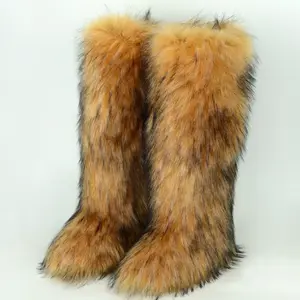 Women's Tall Faux Fur Boots - 50 cm - women’s