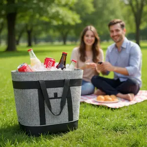 CASABELLA Multi-functional Foldable Soft Cooler Bag - A Perfect Insulated Grocery Bag, Food Delivery Bag, Travel Bag, Beach, outdoor, Picnic Bags