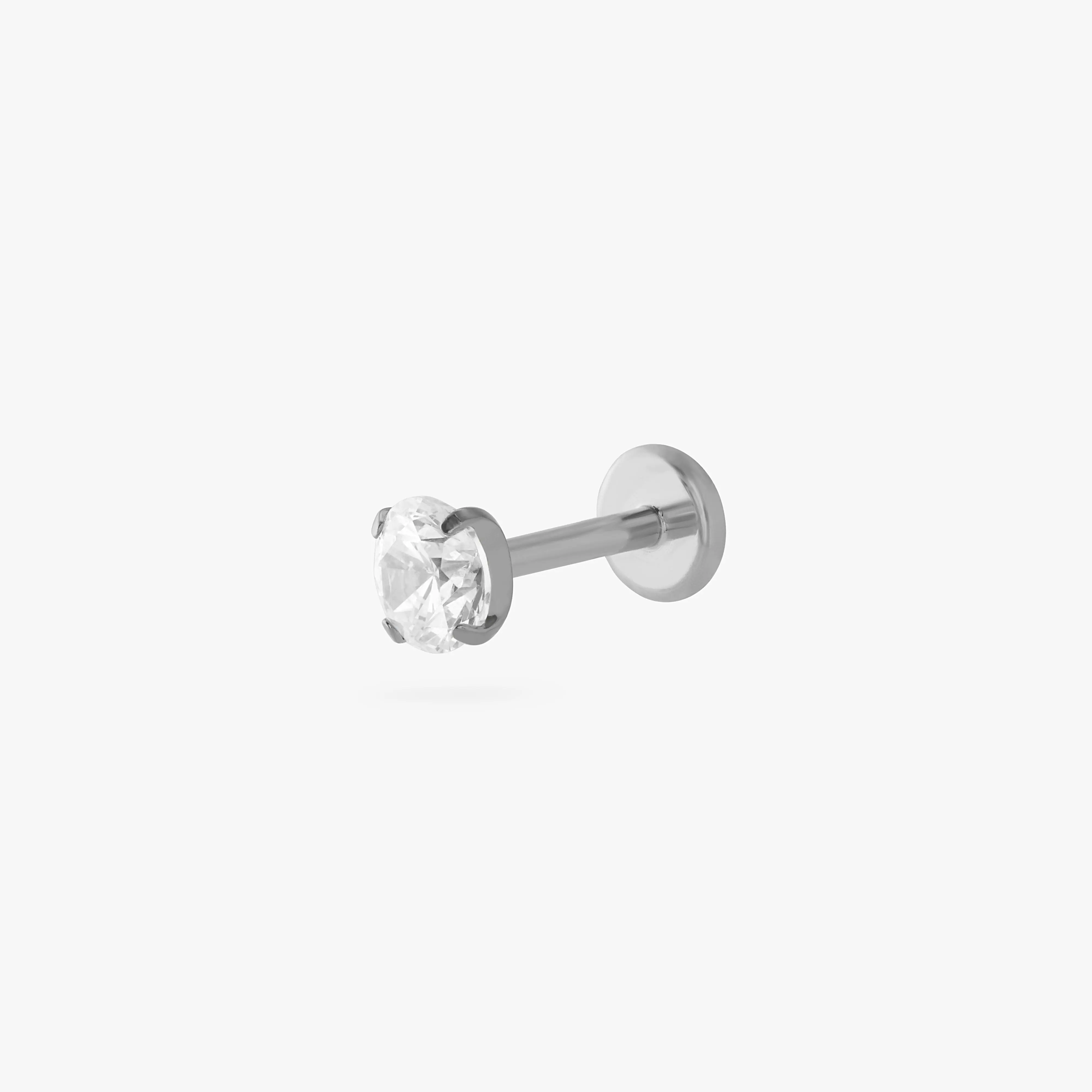 Studs Titanium CZ Clear 4mm Flatback