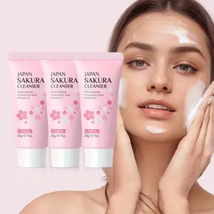 3pcs LAIKOU Japan Sakura Cleanser 0.71Oz, Gentle Cleaning, for All Skin Types, Gift for Christmas, Birthday New Year, Valentine'S Day