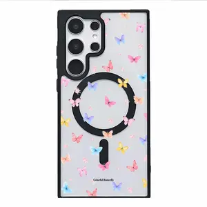 Full screen colorful butterfly Pattern Premium Magnetic phone case applicable for Samsung Galaxy S25 S24 S23 S22 PLUS ULTRA FE durable shockproof protection Privacy Protection Magnetic Phone Case cute nic natalie reynolds mosnovo  protective case