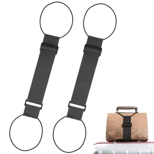 Luggage Strap, Travel Luggage Connector, Adjustable Luggage Handle Strap, Elastic Ring Strap, Space Saving Travel Accessory, Luggage Trolley Fastener, Hand-Free Luggage Organizer