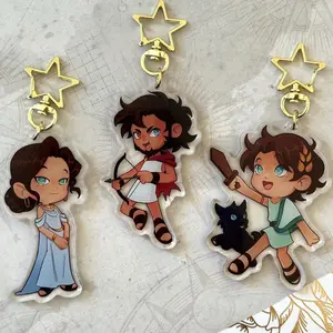 3 ops Odyssey inspired Acrylic Keychains | Odysseus | Penelope | Telemachus | Greek Mythology Bag Charms