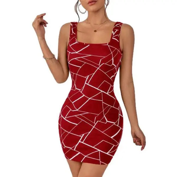 red amazon bandeau dress