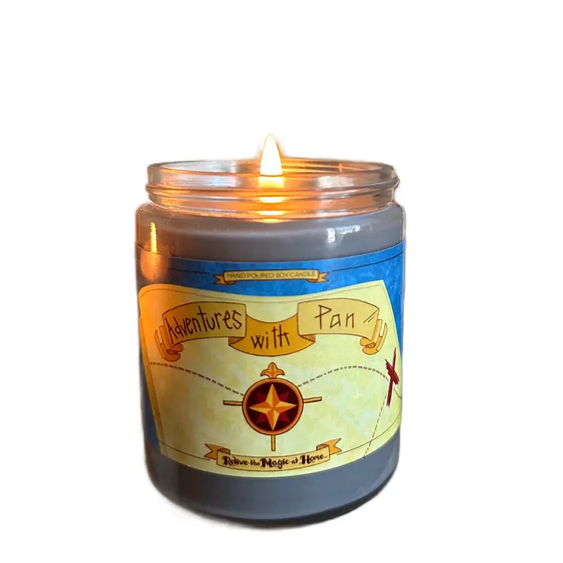 Adventures With Pan Candle Citrus Scent Handcrafted Scented Jar Candle with Glitter inside
