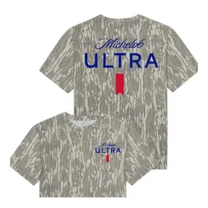 Mossy Oak Michelob ULTRA Printing On Original Bottomland Camouflage Camo T-Shirt – Soft & Breathable Tee