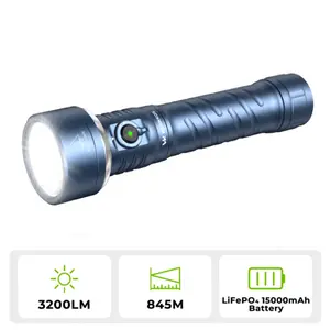 Wurkkos TS27 Innovative Bidirectional Lighting Main-Light/Spotlight 3200LM 845M Side-Light/RGB LED with Adjustable Color Temperature 32140 15000mAh Battery for Camping Ambient lighting Outdoor Flashlight