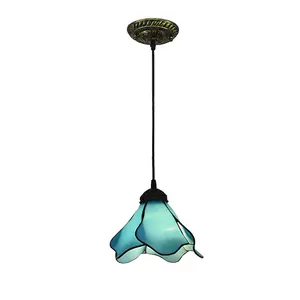 Aeyee Tiffany Style Pendant Lamp, Decorative Hanging Light Fixture, Stained Glass Chandelier for Kitchen Island Dining Room