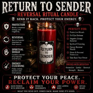 Return To Sender Ritual Candle Un Scented Candle