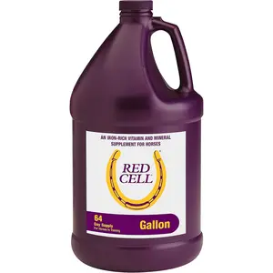 Red Cell Liquid Vitamin-Iron-Mineral Supplement for Horses, Helps Fill Important Nutritional Gaps in Horse's Diet, 1 Gallon 128 Oz 64-Day Supply