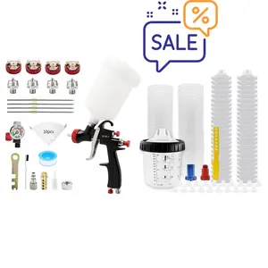 RRJ LVLP Spray Gun R500 and Disposable Paint Cup Spray Gun Cup, 1.3/1.5/1.7/2.0mm Automotive Paint Gun adjustable Kit High-Pressure Aluminum budget