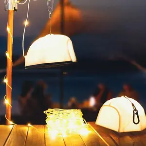 Rechargeable Camping String Lights - 49.2ft 6-Mode LED with Type-C Fast Charge | Waterproof & Portable for Tents, Christmas & Backyard Decor