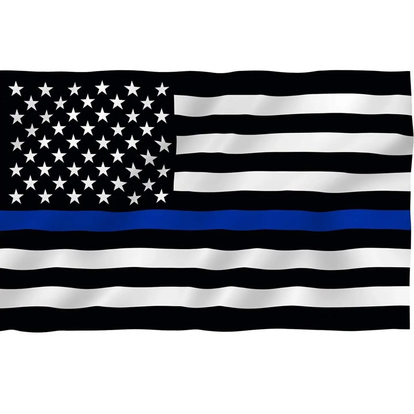 3x5 Foot Thin Blue Line USA Flag - Vivid Color and Fade Proof - Honoring Law Enforcement Officers Flags Polyester