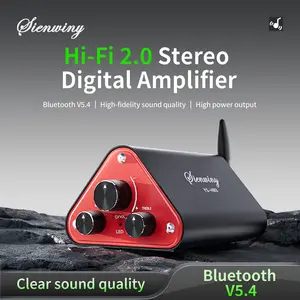 Bluetooth Audio Amplifier for Home Speakers, Mini HiFi Amp with Bluetooth 5.3/5.4, AUX USB Input, TWS Pairing, Subwoofer Out Option, Compact Stereo Power Amp