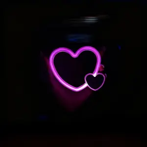 4 Modes Of Car Windows, Solar Powered Heart-Shaped Neon Lights, Wiring Free Ambient Lights, High Brightness Decorative Lights, Led Lights Car