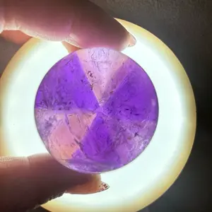 Chevron Amethyst Sphere with Goethite Inclusions,Davis Effect, A65