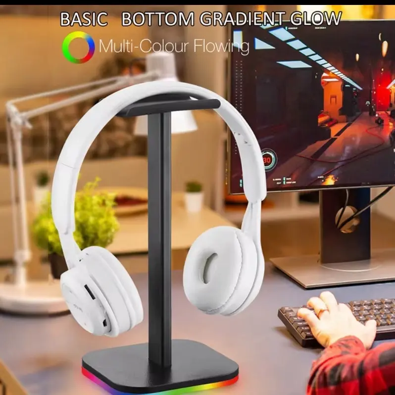 Black Ear gaming headphones stand desktop  (holder rack)