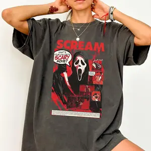 Scream Movie Vintage Graphic Tee, Retro Horror Shirt, Scary Movie Gift, Halloween Shirt, Unisex T-Shirt, Billy Loomis Tee