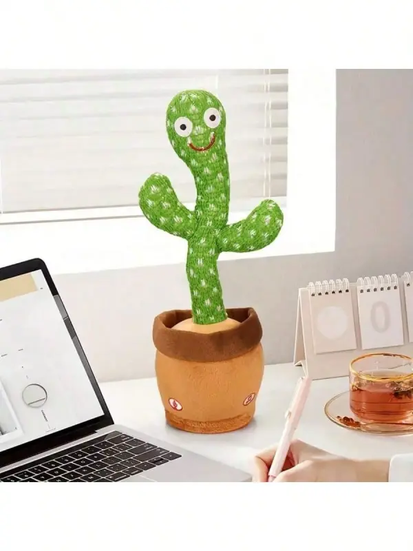 Dancing Cactus Talking Plush Toy, Repeats What You Say, Singing Light Up Cactus Toy for Kids, Home Decor & Funny Interactive Gift