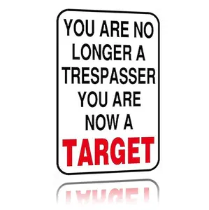 8x12 Aluminum Metal Sign | "You Are Now A Target" No Trespassing Warning Sign Edgy Security Warning Decor Gift
