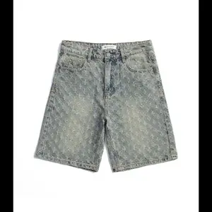 Men's Denim Shorts, Relaxed Fit Distressed Jean Short Pants for Men, Breathable Casual Streetwear Shorts, Crafted Knee Length Short Pants