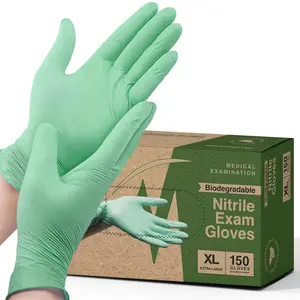 FifthPulse Biodegradable Disposable Nitrile Gloves Green – 150 Count