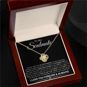 Gift for Soulmate Anniversary Necklace with Heart Pendant, Meaningful Message Card Inside, Unique Gift Idea for Loved Ones
