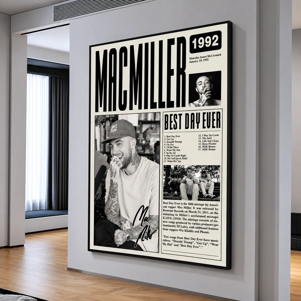 Canvas Poster, Music Album Wall Art, Rap Hip Hop Room Decor, Unframed Canvas Poster Vintage Wall Art Art Wall Decoration