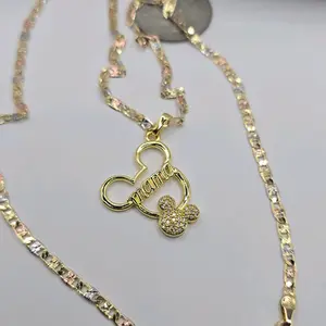 MAMA fashion necklace gold-plated three colors beautiful style 18"inches small size