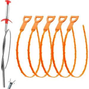 Drain Clog Remover Snake Tool for Hair and Debris, Unclog Toilet, Sink, Shower, Bathtub, Sewer