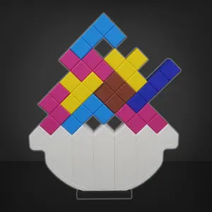 Giant 3D Printed Stacking Block Game | Large Format Tabletop Game | Retro Arcade Style | Colorful Display Piece | Veteran Made