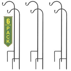 Sorbus Shepherds Hooks for Outdoor - Set of 6 Extendable Garden Planter Stakes - Heavy Duty - Up to 6.5 Lbs. (6 Pack) Organiser Steel Adjustable Decorative