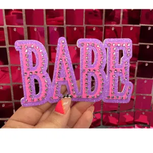 Babe Rhinestone Iron On Patch