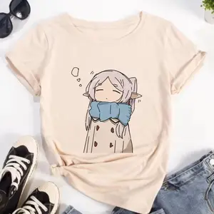 Frieren Anime Funny T-Shirt, Women Streetwear, Girl y2k Design Funny Clothing, Elf Mage Anime Shirt, Sousou no Frieren Tee, Fantasy Anime Gift