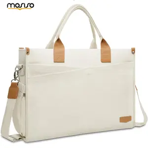 MOSISO Laptop Tote Bag for Women 15-15.6 Inch Canvas, Large Capacity Work Computer Shoulder Handbag with Cup Holder, Stylish Business Travel Office College Bag Compatible with MacBook Pro 16, Dell, HP, Lenovo, ASUS Notebook, Back to School Gift Deal