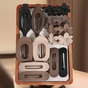 12pcs Duckbill Clips, Women's Flat Claw Clips, Oval French Hair Grips, Non-Slip Firm Fixing, Multiple Colors, Perfect Gift for Mother's Day