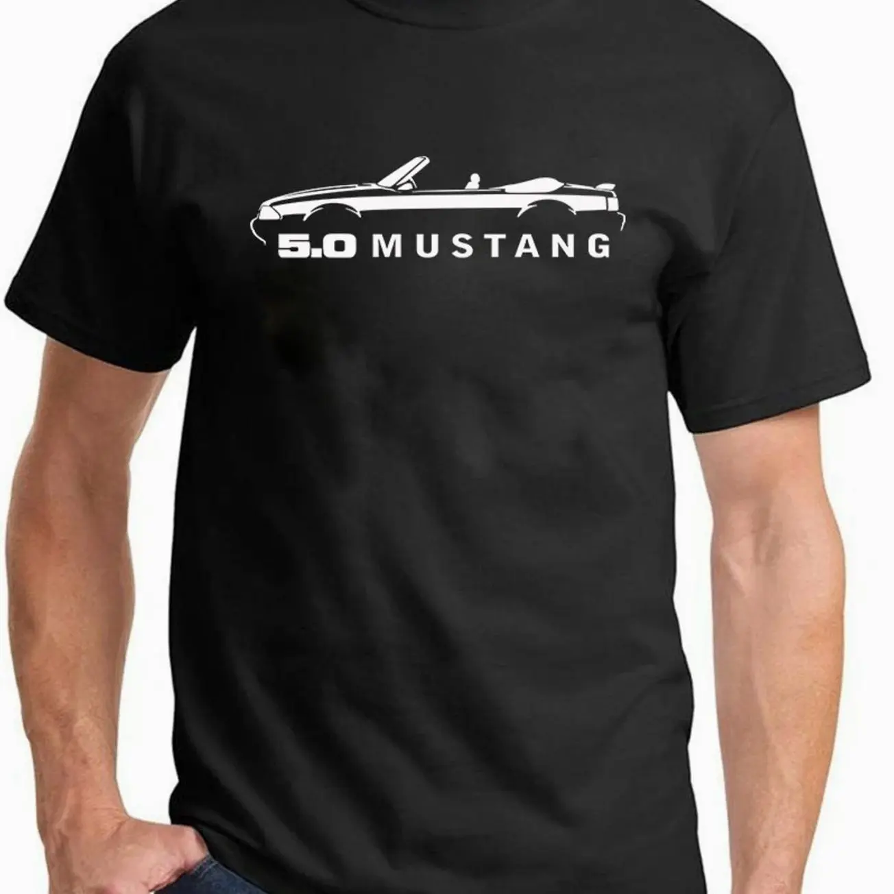 1987-93 Ford Mustang 5.0 LX Convertible Classic Outline Design Tshirt Sweatshirt Hoodie, Classic Muscle Car Enthusiast and Fans Gift