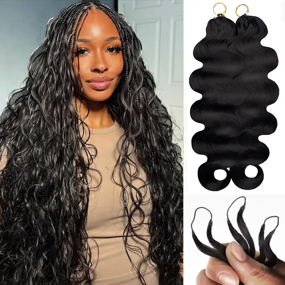 New 2026 Ramiss Body Wave Crochet Human Hair for Mircale Knots Boho Braids 4-5 Packs for Full Head, Pre-Separated 50g/Pack Time-Saving, 40 Strands/Pack Body Wave Feather Crochet Human Hair Extensions Miracle Knots Knotless Pre-Separated Crochet Braid Hair