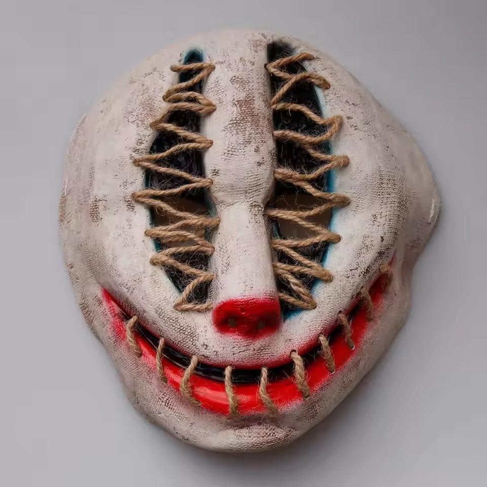 Halloween Joker Mask Cosplay Scary Killer Clown Half Face Latex Helmet Party Costume Props movie