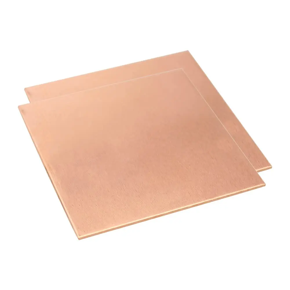 22 Gauge 99.9% Pure Copper Sheet, 2 Pcs (0.02" x 3.9" x 3.9") Copper Plates Brass Plates for Jewelry, Crafts, Repairs, Electrical