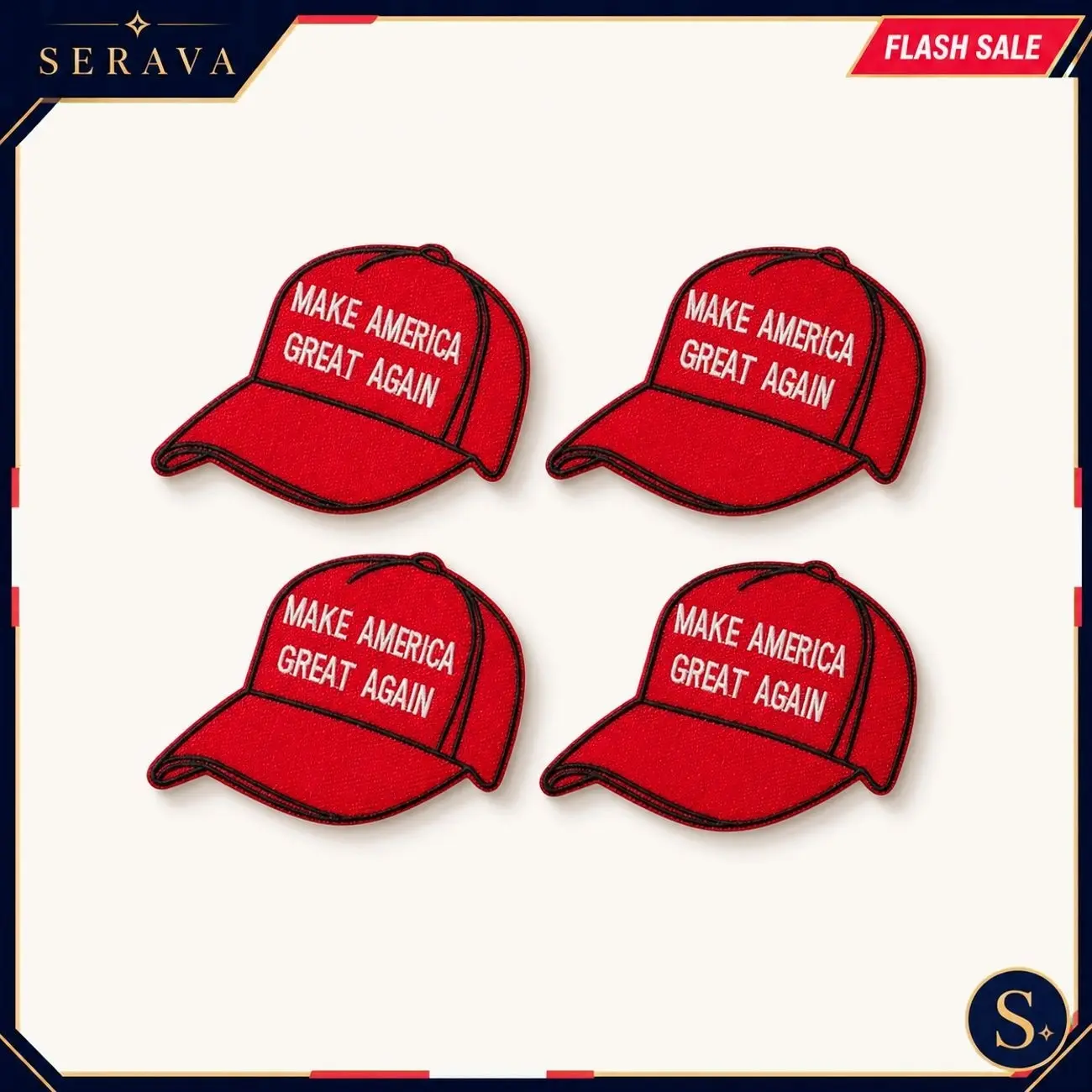 Embroidered Fabric Applique Patches, Decorative Iron-On DIY Craft Decals, 4-Piece Set for Hats Jackets and Bags