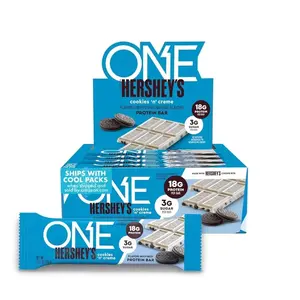 ONE Protein Bars, Hershey’s Cookies ‘n’ Creme, Gluten Free with 18g Protein and 3g Sugar, Pantry Staples, 2.12 oz (12 Count)