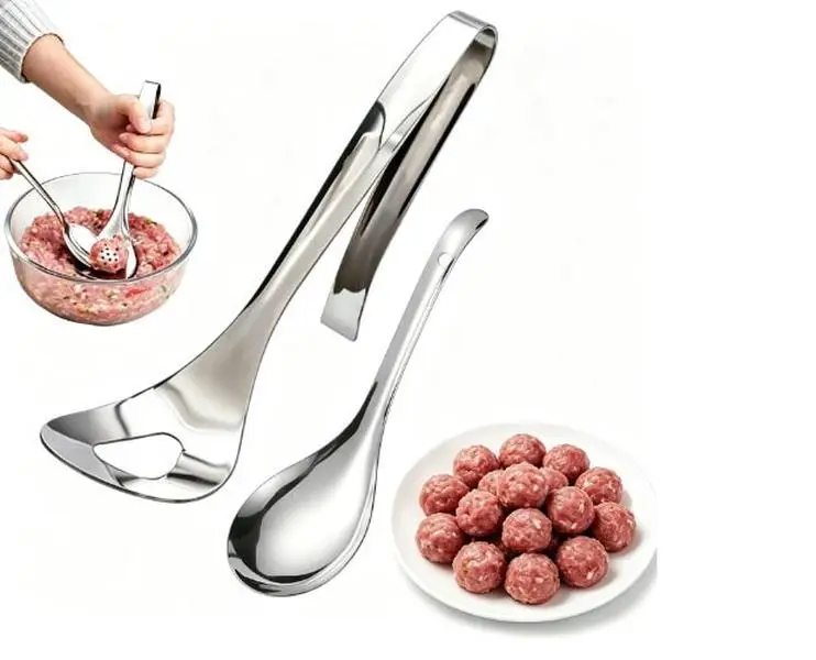 Stainless Steel Meatball Maker,Meatball Maker Press Tool, Manual Meatball Mold Scoop,Stainless Steel Creative Meat Ball Maker Machine for Meatballs, Fish Balls, Rice Balls (Meatball Spoon)