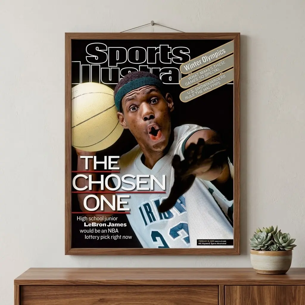 LeBron James The Chosen One Poster No Frame, Basketball Wall Art, King Athlete Sports Decor, Vintage Style Print, Fan Gift Artwork
