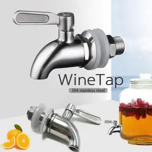 304 Stainless Steel Wine Barrel Faucet, Drink Juice Water Bucket Spigot, Glass Bubble Beer Bottle Tap, Durable Beverage Dispenser
