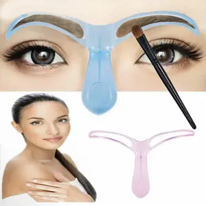 Reusable Pro Eyebrow Stencil Template Grooming Makeup Draw Guide Tool with Brush USA Seller for Perfect Brow Design