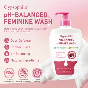Gypsophila Cranberry Intimate Wash for Women pH-Balanced Daily Feminine Cleanser with Vitamin E  Gentle Formula Refreshing Care